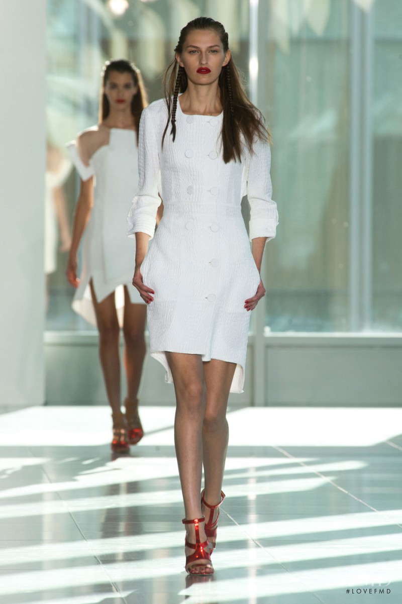 Zoe Huxford featured in  the Antonio Berardi fashion show for Spring/Summer 2014