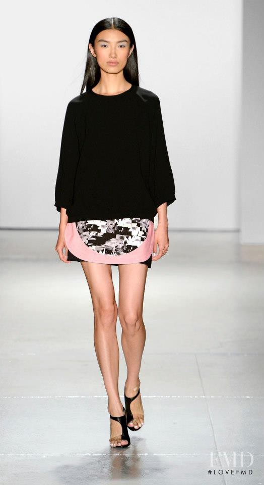 Meng Die Hou featured in  the Tibi fashion show for Spring/Summer 2013