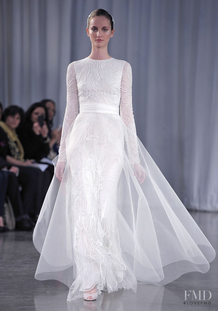 Marina Heiden featured in  the Monique Lhuillier Bridal Bridal fashion show for Autumn/Winter 2013