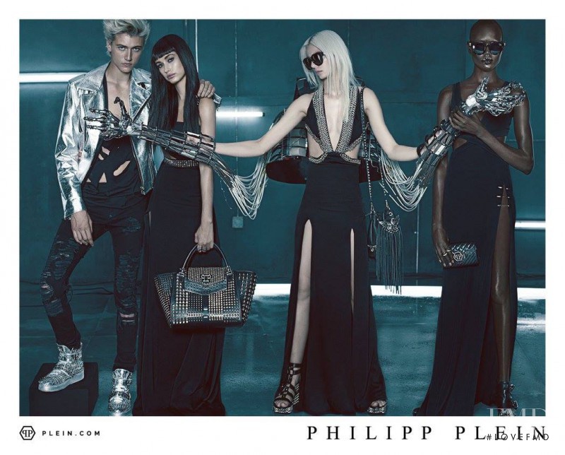Ajak Deng featured in  the Philipp Plein advertisement for Spring/Summer 2016