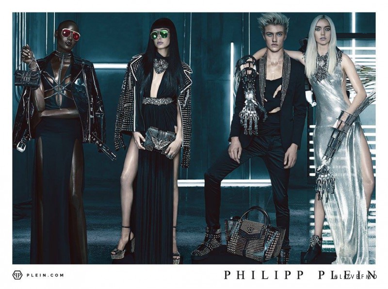 Ajak Deng featured in  the Philipp Plein advertisement for Spring/Summer 2016
