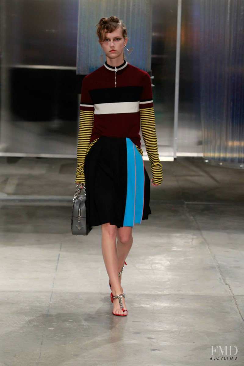Julie Hoomans featured in  the Prada fashion show for Spring/Summer 2016