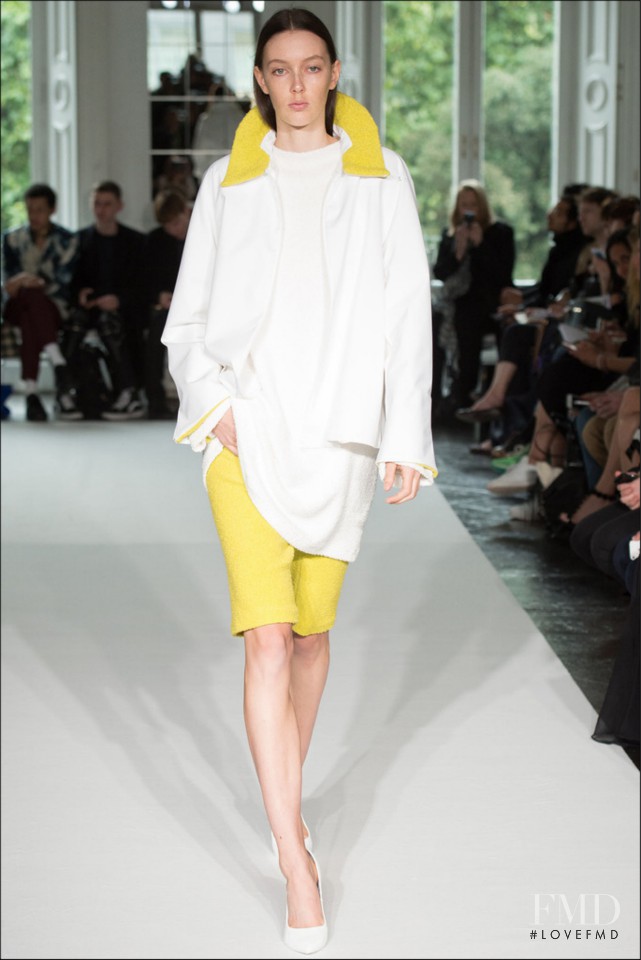 Kaila Hart featured in  the Thomas Tait fashion show for Spring/Summer 2014