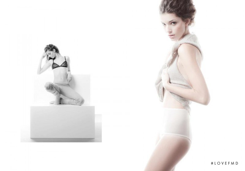 Giulia Manini featured in  the Patrizia Pepe Lingerie catalogue for Spring/Summer 2012