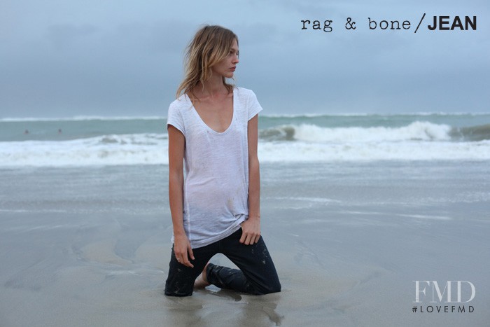 Sasha Pivovarova featured in  the rag & bone DIY catalogue for Spring/Summer 2011