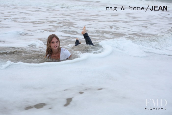 Sasha Pivovarova featured in  the rag & bone DIY catalogue for Spring/Summer 2011