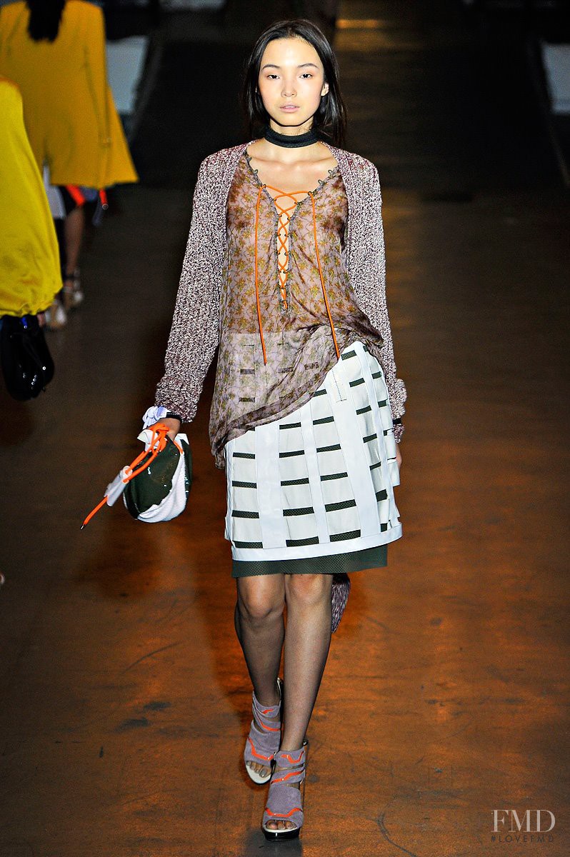 Xiao Wen Ju featured in  the rag & bone fashion show for Spring/Summer 2012