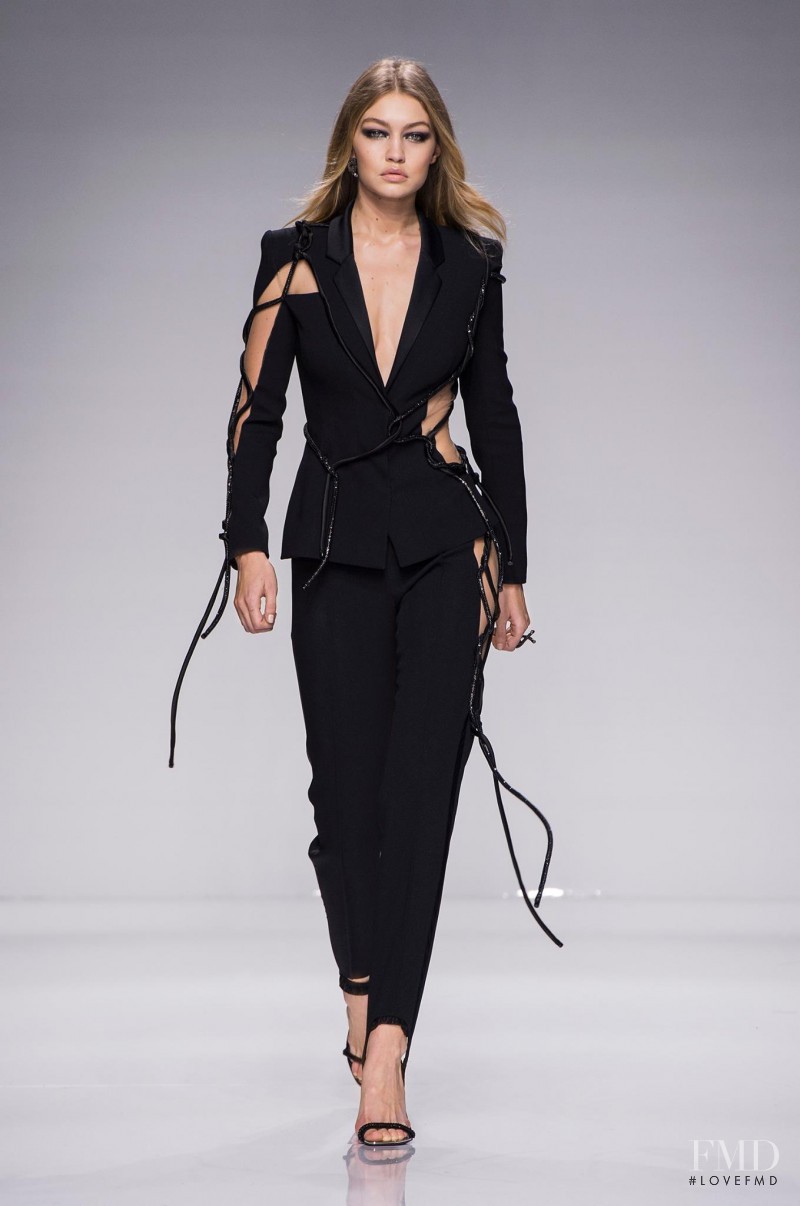 Gigi Hadid featured in  the Atelier Versace fashion show for Spring/Summer 2016