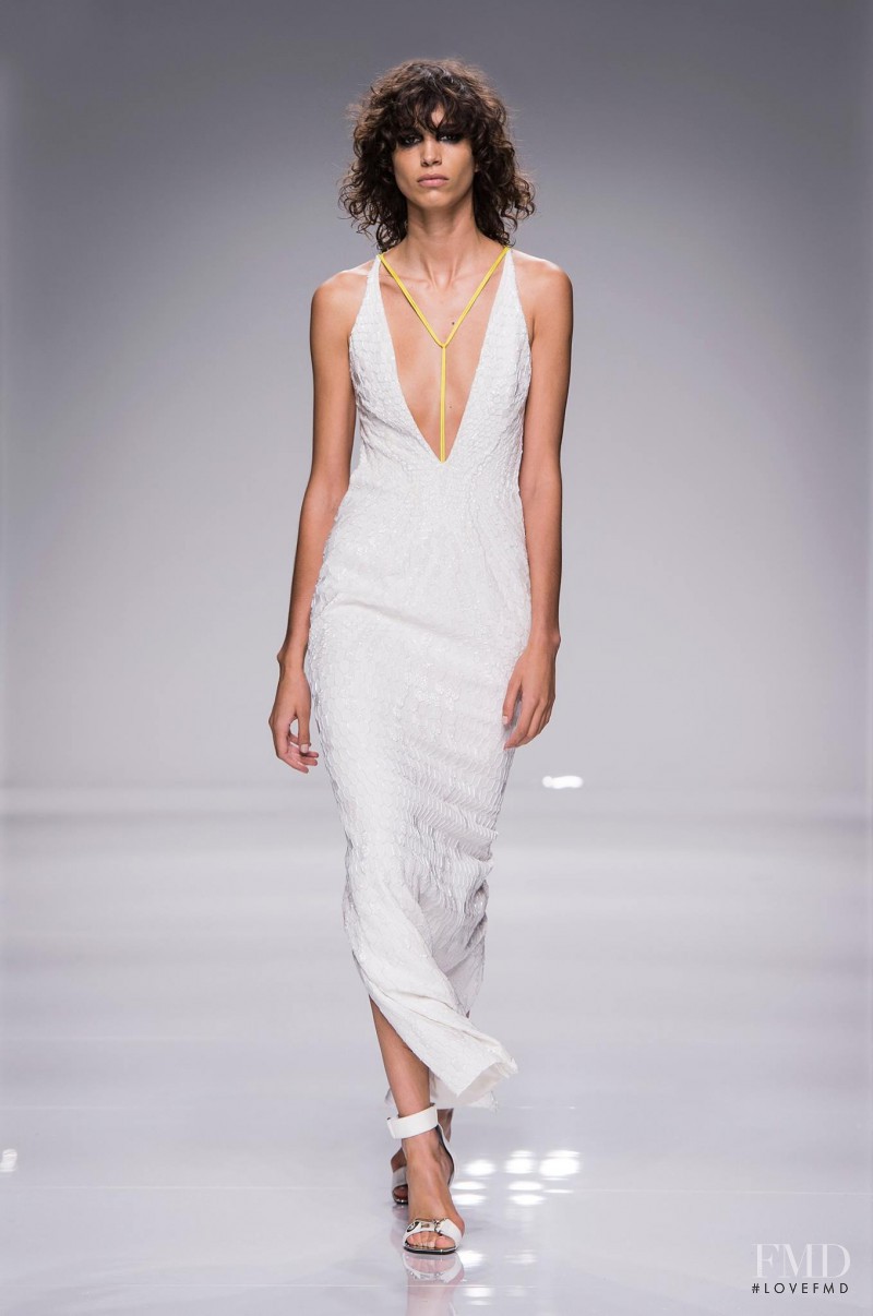 Mica Arganaraz featured in  the Atelier Versace fashion show for Spring/Summer 2016