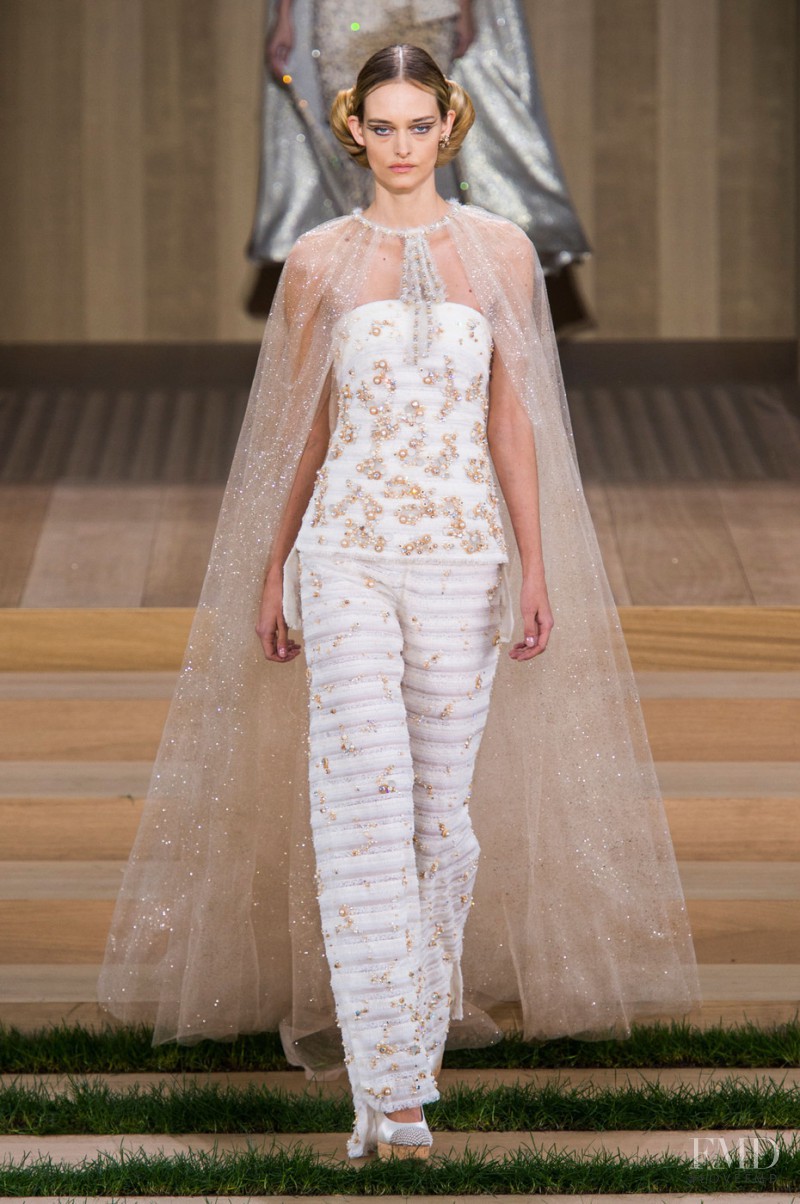 Nadine Strittmatter featured in  the Chanel Haute Couture fashion show for Spring/Summer 2016