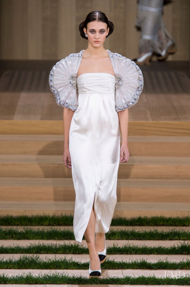 Greta Varlese featured in  the Chanel Haute Couture fashion show for Spring/Summer 2016