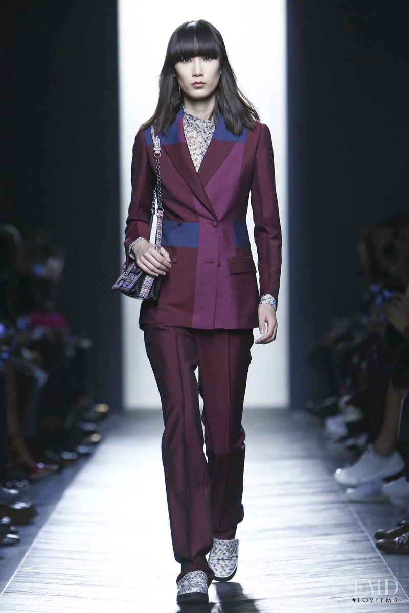 Dongqi Xue featured in  the Bottega Veneta fashion show for Autumn/Winter 2016