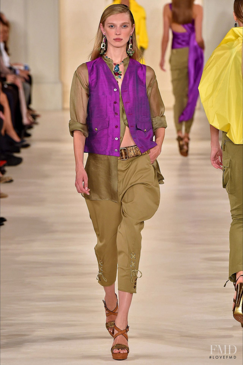Olga Sherer featured in  the Ralph Lauren Collection fashion show for Spring/Summer 2015
