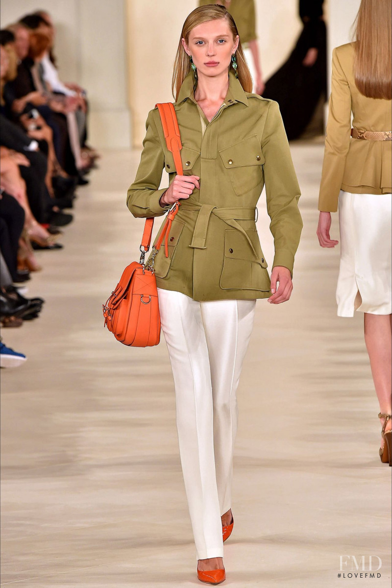 Olga Sherer featured in  the Ralph Lauren Collection fashion show for Spring/Summer 2015