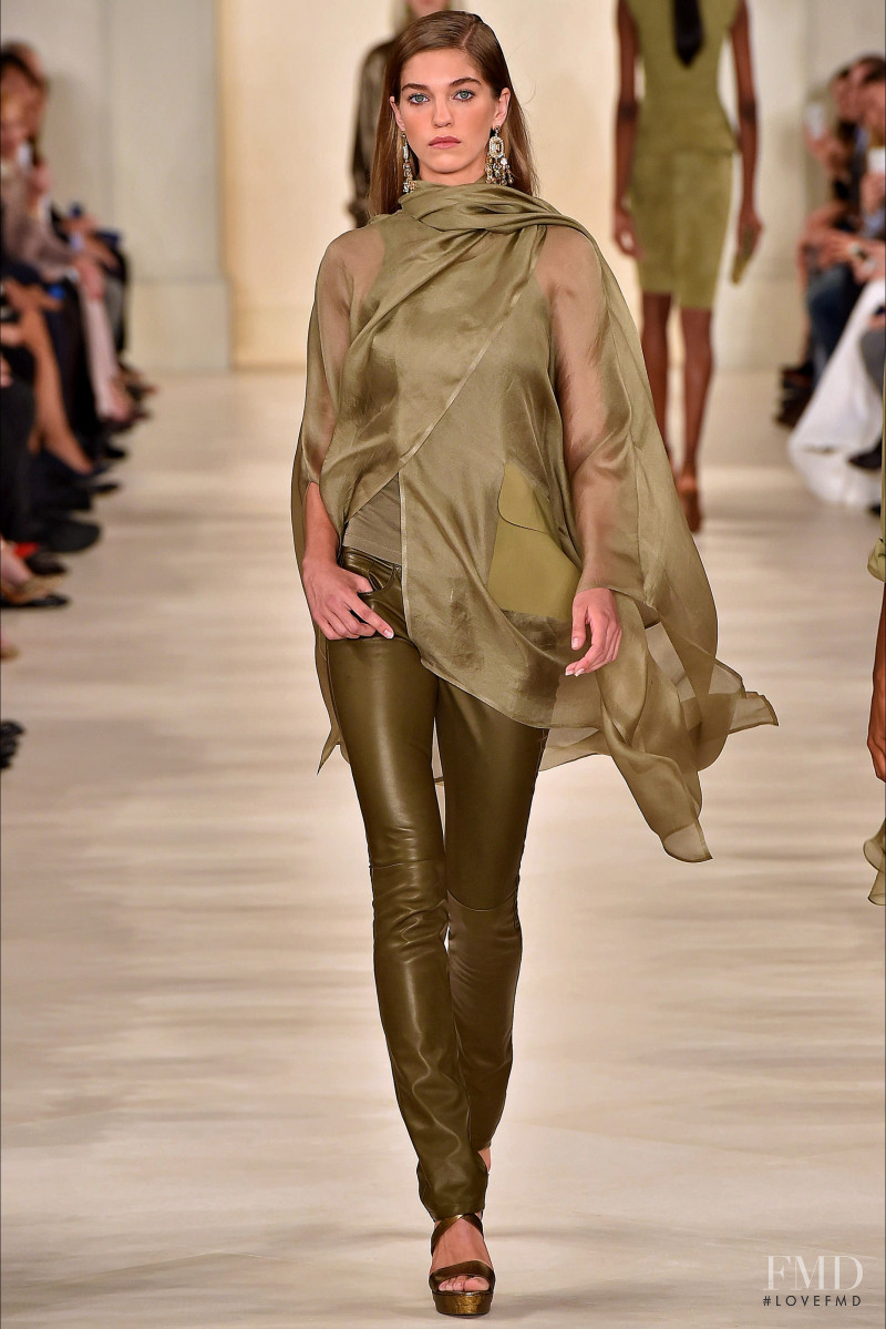 Samantha Gradoville featured in  the Ralph Lauren Collection fashion show for Spring/Summer 2015