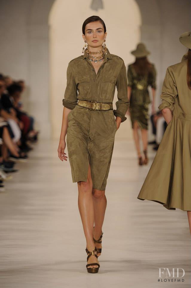 Andreea Diaconu featured in  the Ralph Lauren Collection fashion show for Spring/Summer 2015