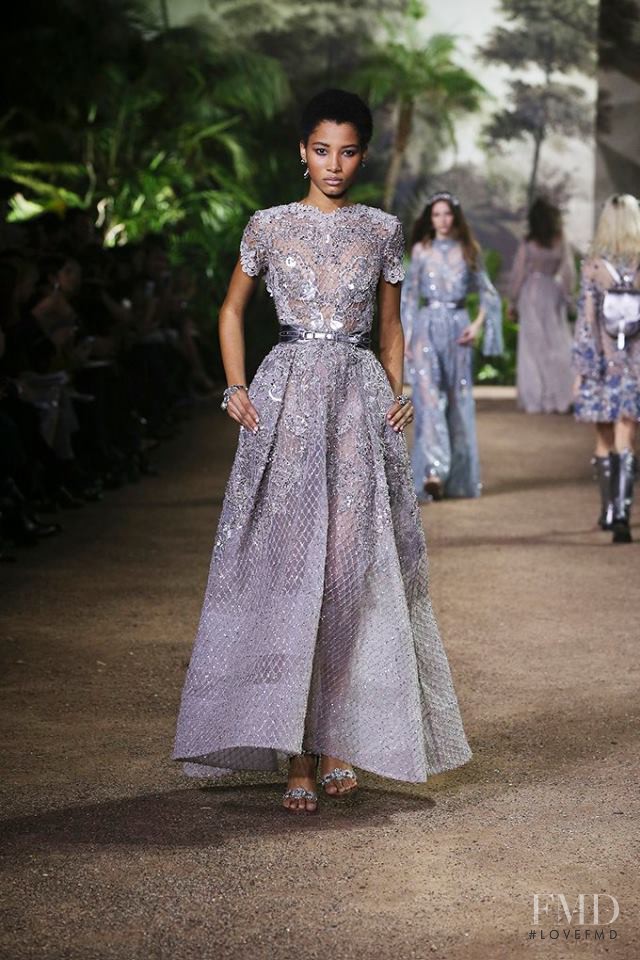 Lineisy Montero featured in  the Elie Saab Couture fashion show for Spring/Summer 2016