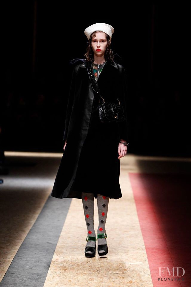 Lorena Maraschi featured in  the Prada fashion show for Autumn/Winter 2016