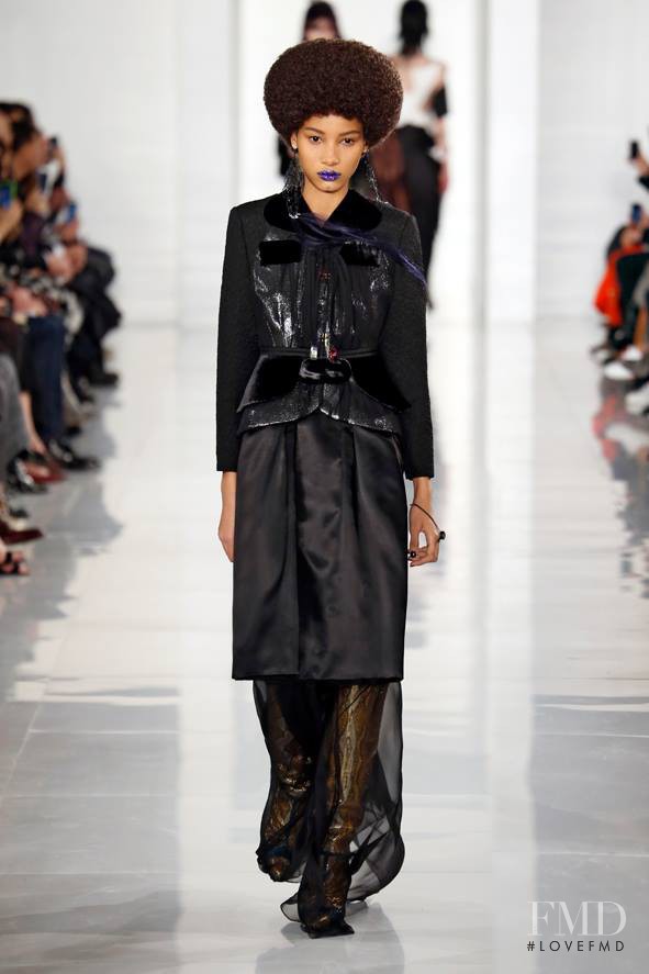 Lineisy Montero featured in  the Maison Martin Margiela Artisanal fashion show for Spring/Summer 2016