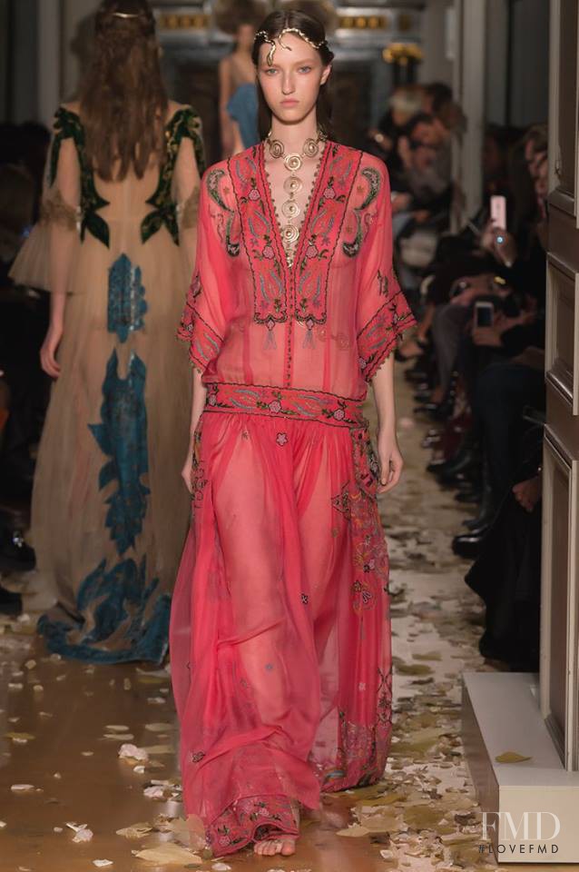 Liza Ostanina featured in  the Valentino Couture fashion show for Spring/Summer 2016