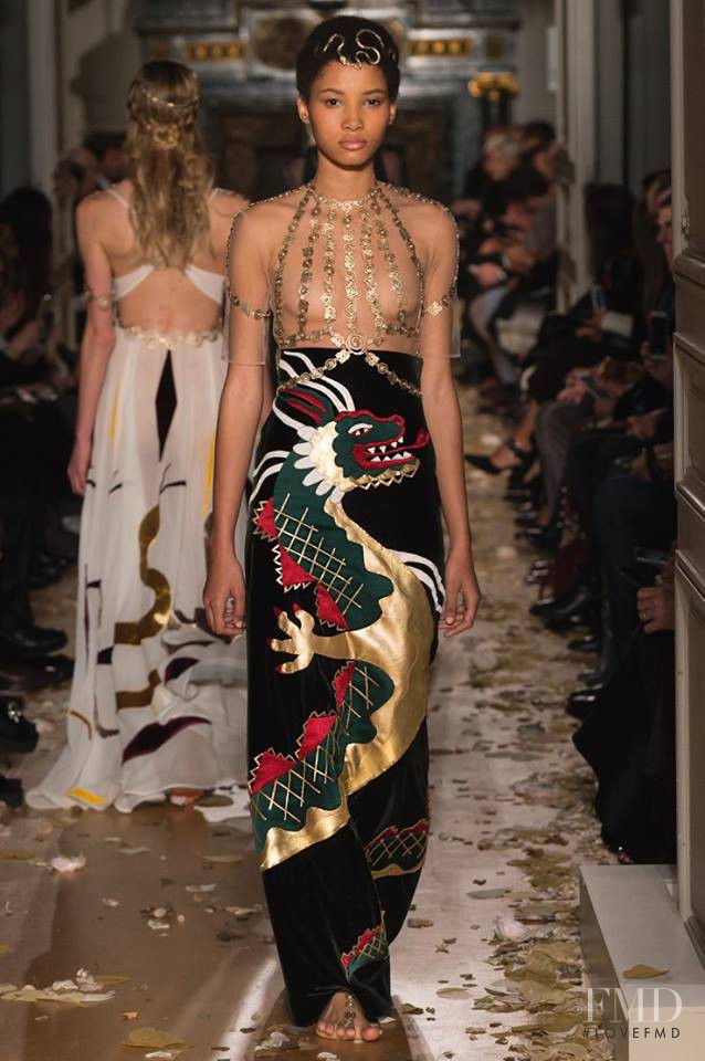 Lineisy Montero featured in  the Valentino Couture fashion show for Spring/Summer 2016