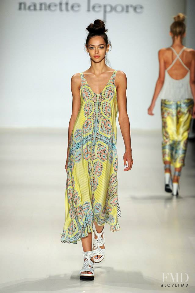 Zhenya Katava featured in  the Nanette Lepore fashion show for Spring/Summer 2015