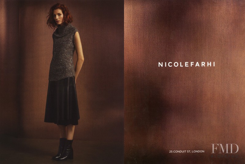 Kristin Zakala featured in  the Nicole Farhi advertisement for Autumn/Winter 2015