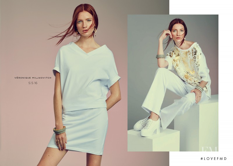 Kristin Zakala featured in  the Veronique Miljkovitch advertisement for Spring/Summer 2016