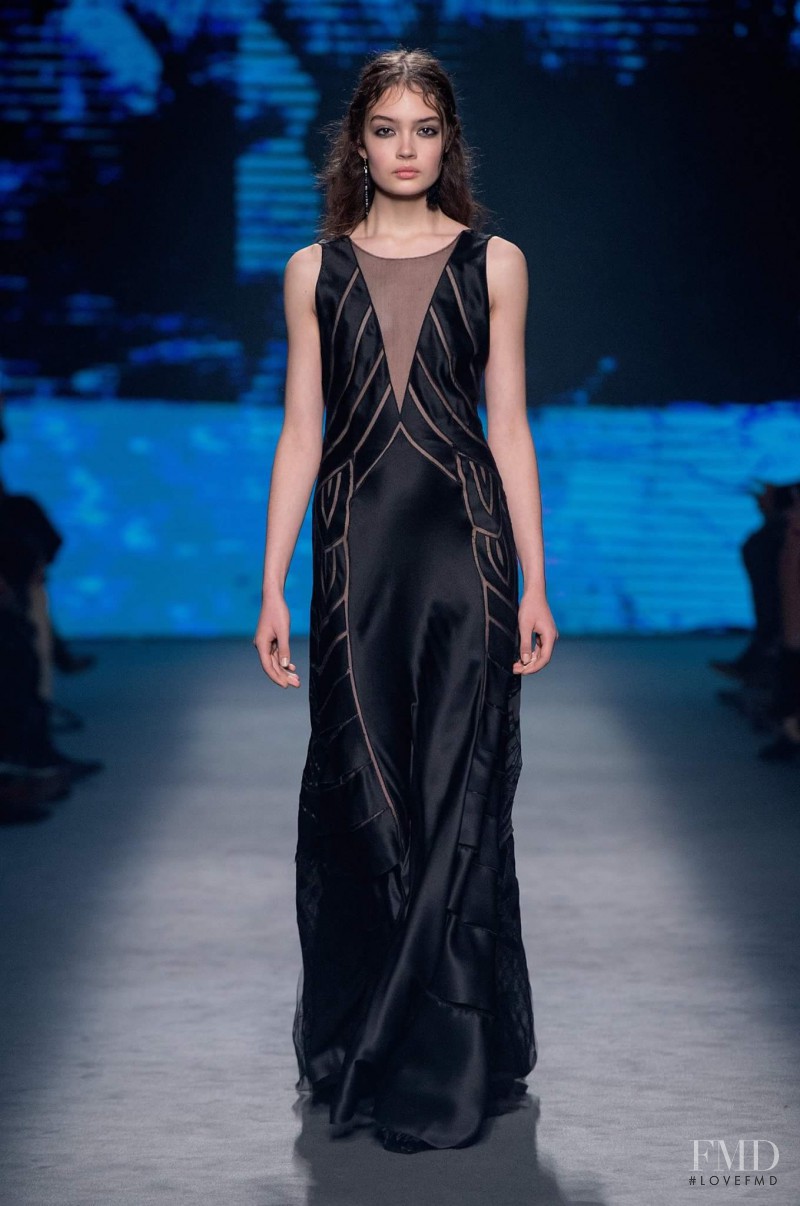 Sasha Kichigina featured in  the Alberta Ferretti fashion show for Autumn/Winter 2016