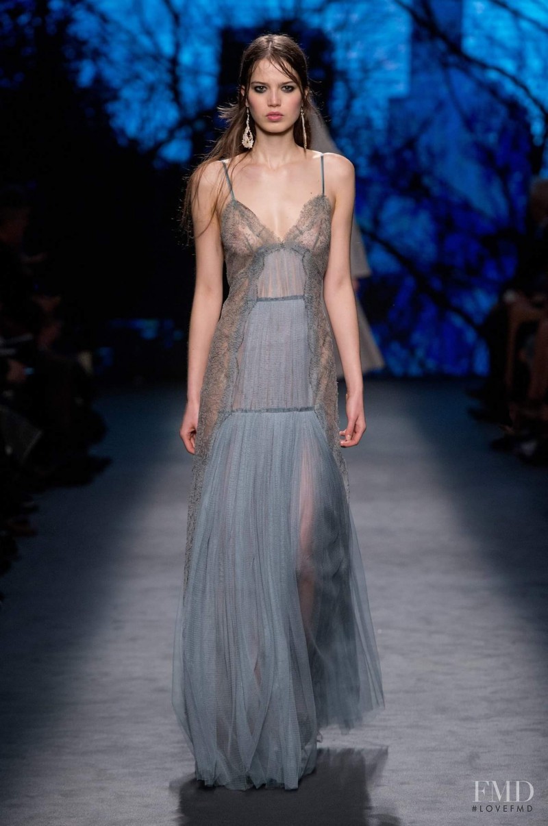 Sara Witt featured in  the Alberta Ferretti fashion show for Autumn/Winter 2016