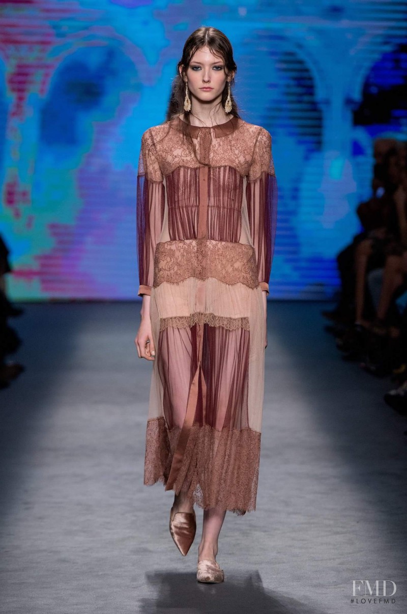 Allyson Chalmers featured in  the Alberta Ferretti fashion show for Autumn/Winter 2016