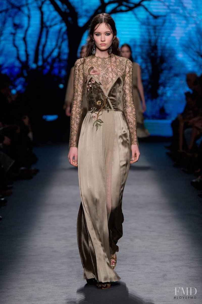 Vika Ihnatenko featured in  the Alberta Ferretti fashion show for Autumn/Winter 2016