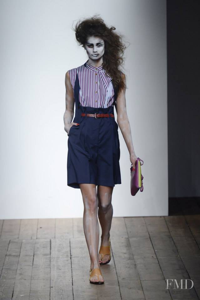 Taylor Hill featured in  the Vivienne Westwood Red Label fashion show for Spring/Summer 2014