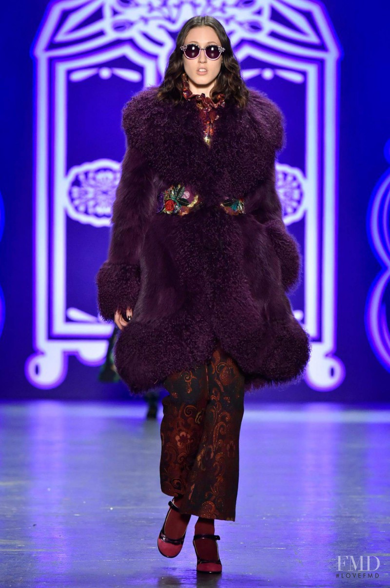 Anna Cleveland featured in  the Anna Sui fashion show for Autumn/Winter 2016