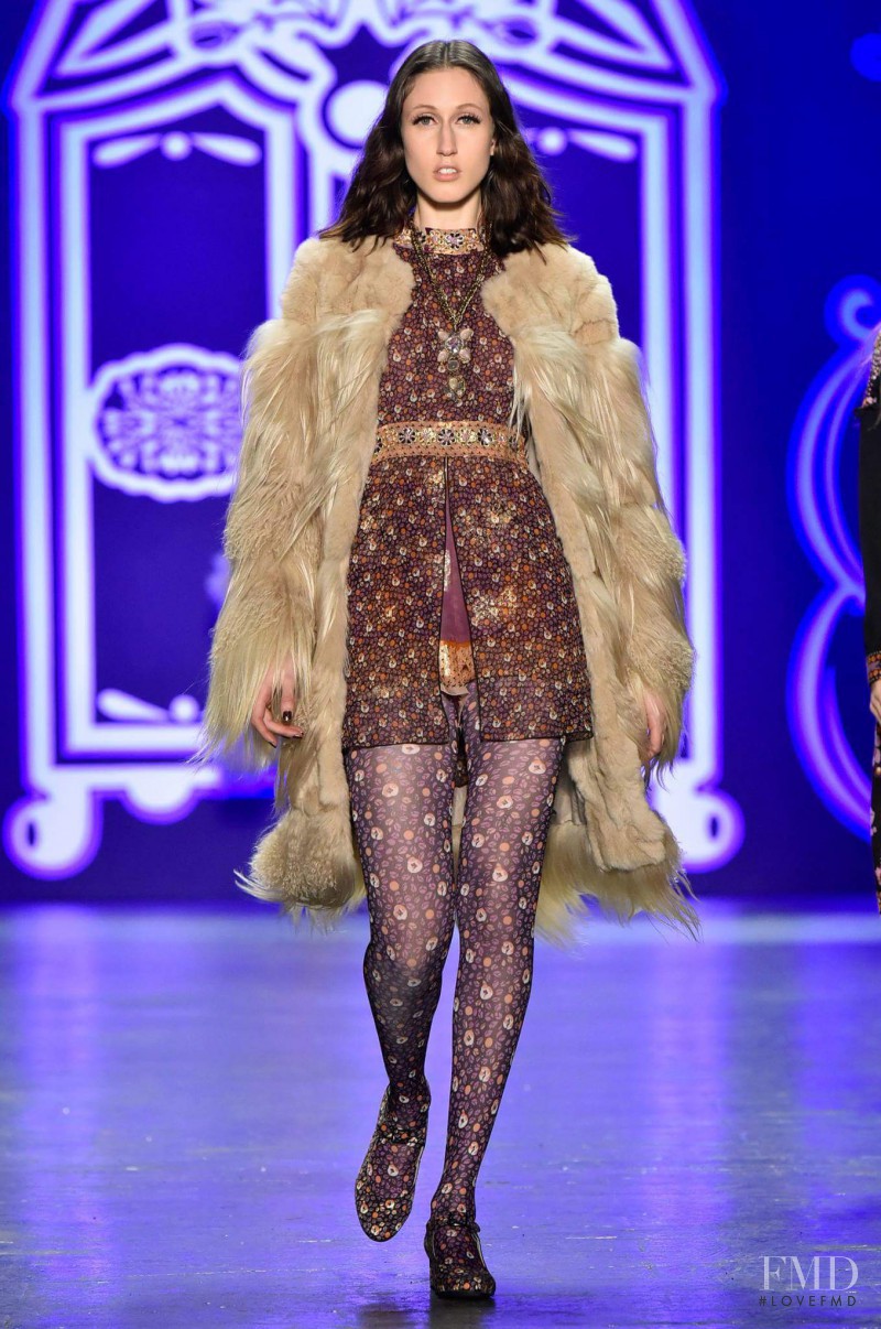 Anna Cleveland featured in  the Anna Sui fashion show for Autumn/Winter 2016