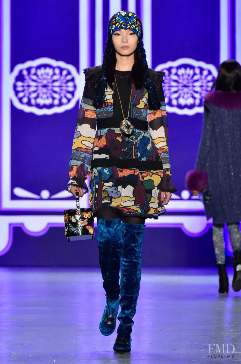 Xiao Wen Ju featured in  the Anna Sui fashion show for Autumn/Winter 2016