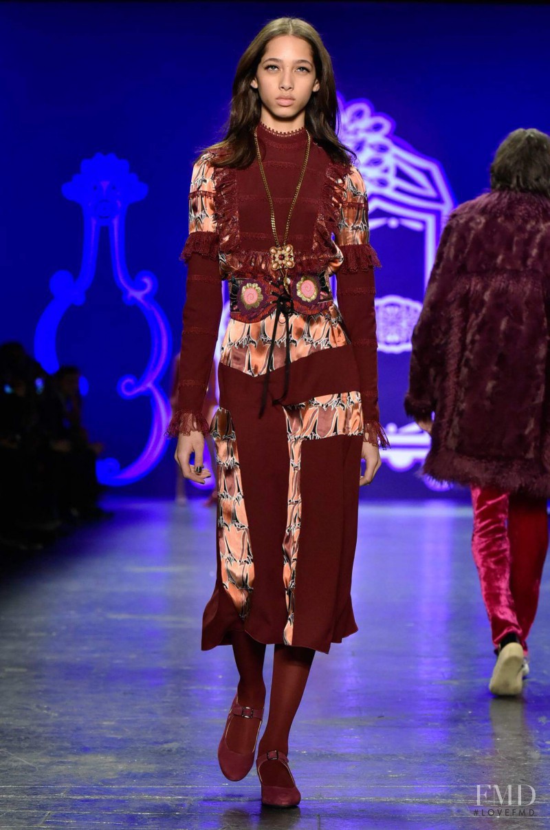 Yasmin Wijnaldum featured in  the Anna Sui fashion show for Autumn/Winter 2016
