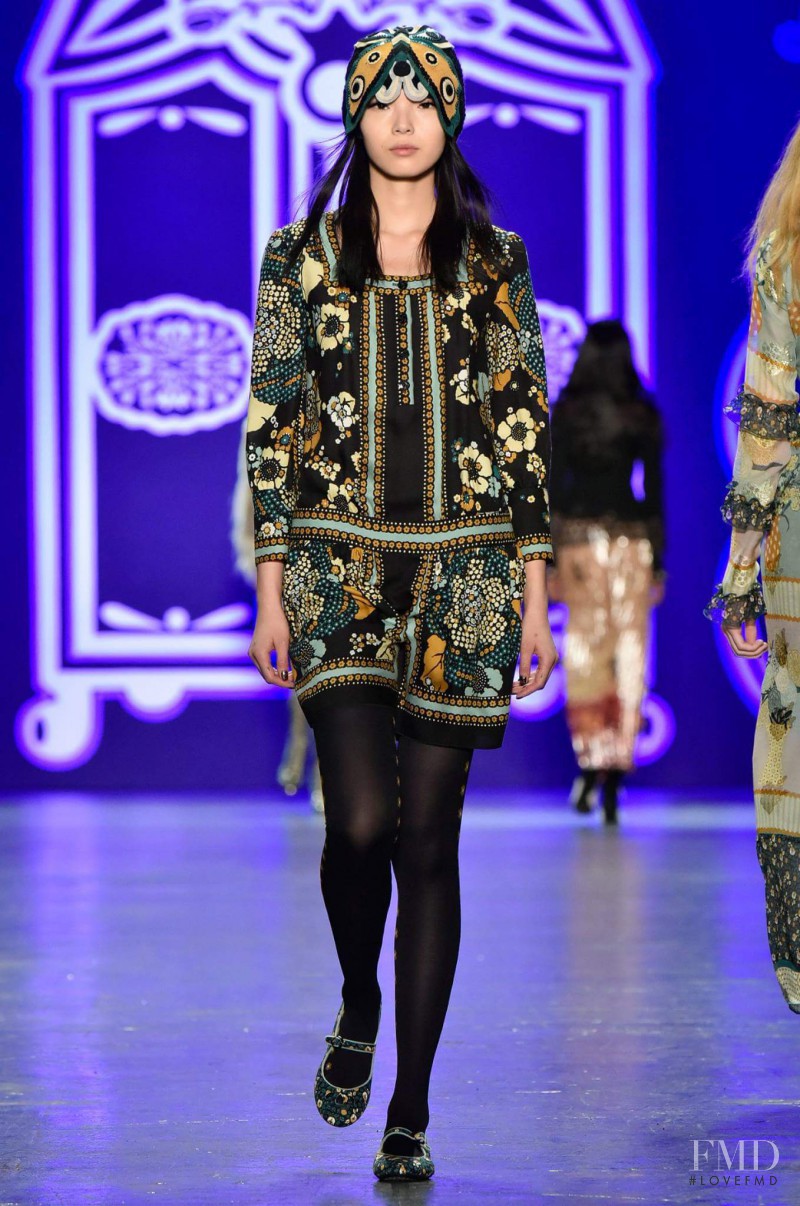 Xiao Wen Ju featured in  the Anna Sui fashion show for Autumn/Winter 2016