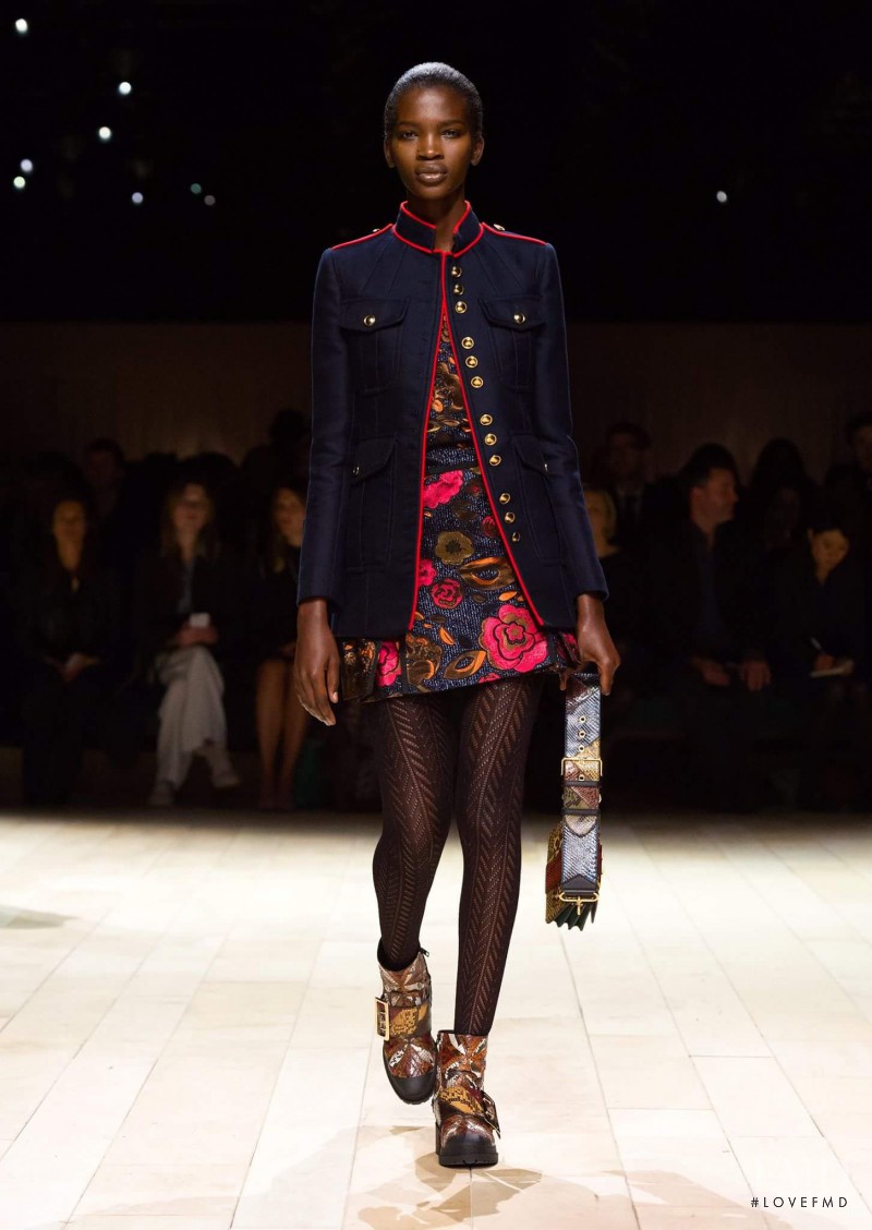 Aamito Stacie Lagum featured in  the Burberry Prorsum fashion show for Autumn/Winter 2016