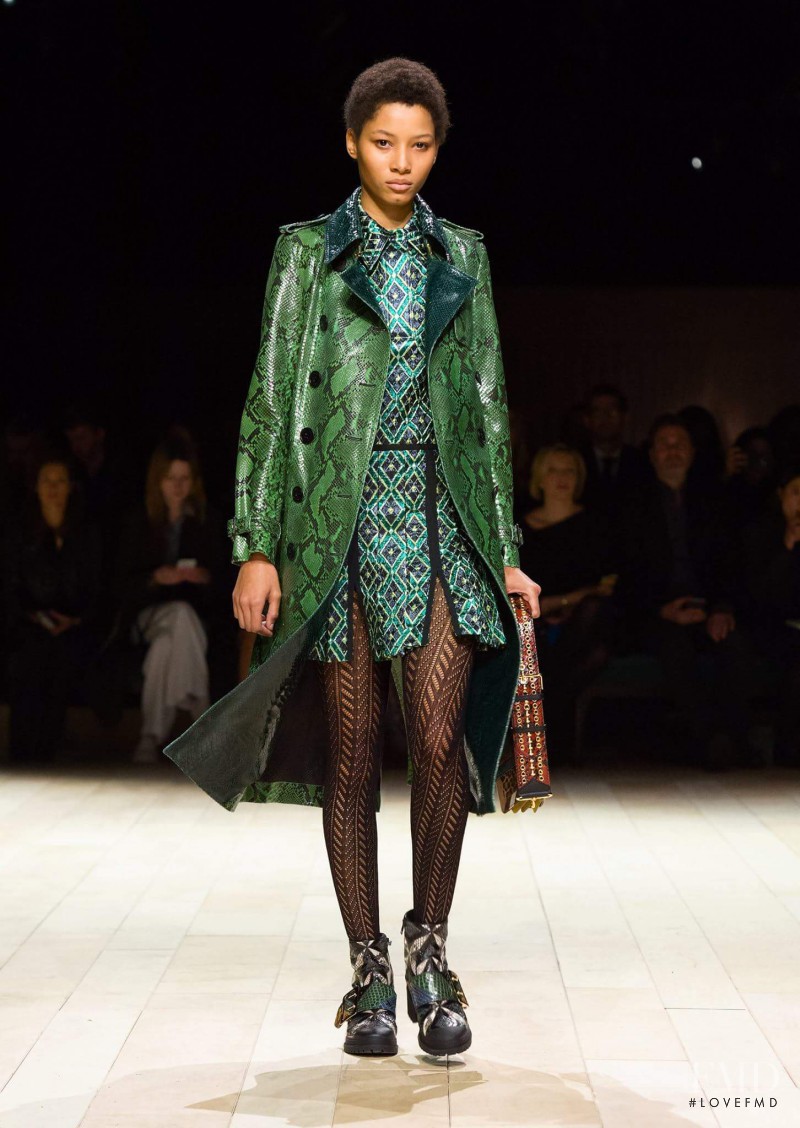 Lineisy Montero featured in  the Burberry Prorsum fashion show for Autumn/Winter 2016