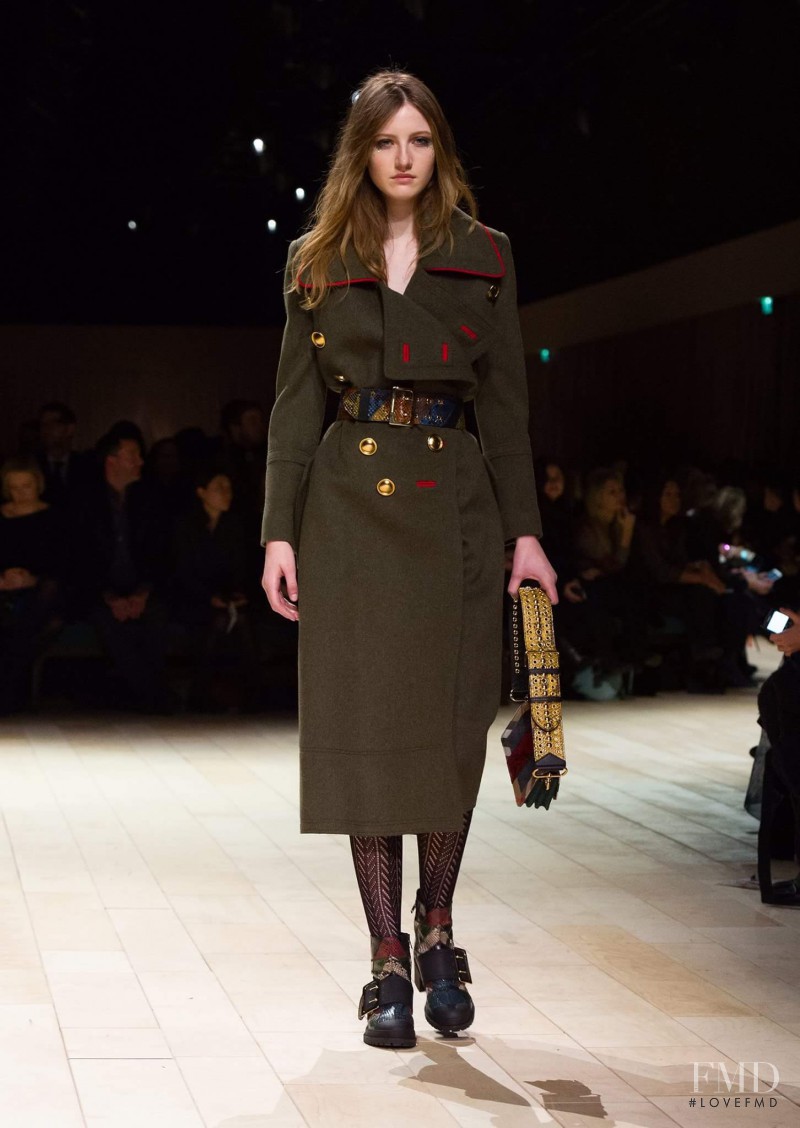 Emma Harris featured in  the Burberry Prorsum fashion show for Autumn/Winter 2016