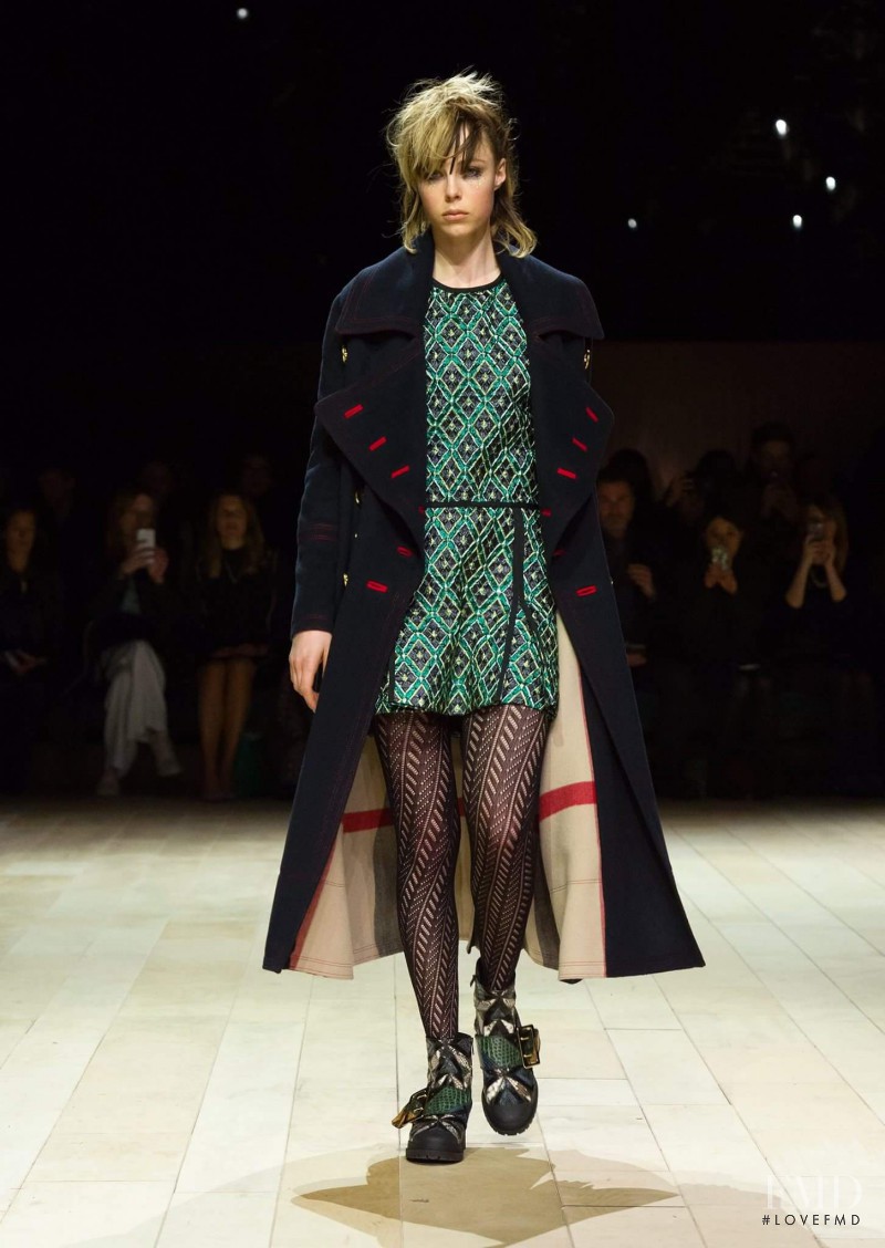 Edie Campbell featured in  the Burberry Prorsum fashion show for Autumn/Winter 2016