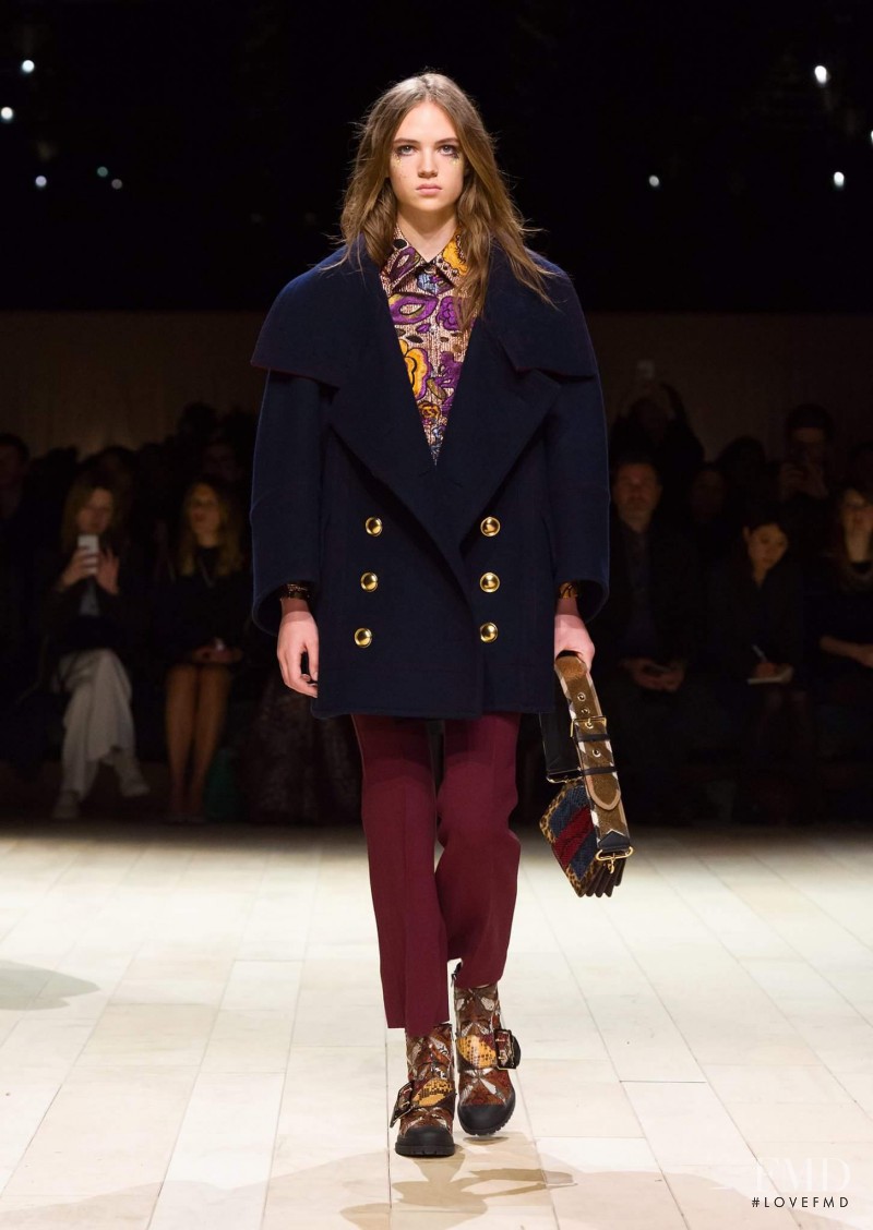 Adrienne Juliger featured in  the Burberry Prorsum fashion show for Autumn/Winter 2016