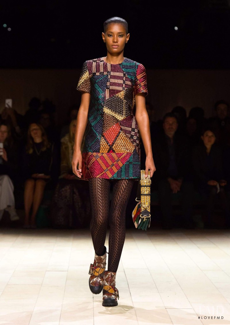 Ysaunny Brito featured in  the Burberry Prorsum fashion show for Autumn/Winter 2016