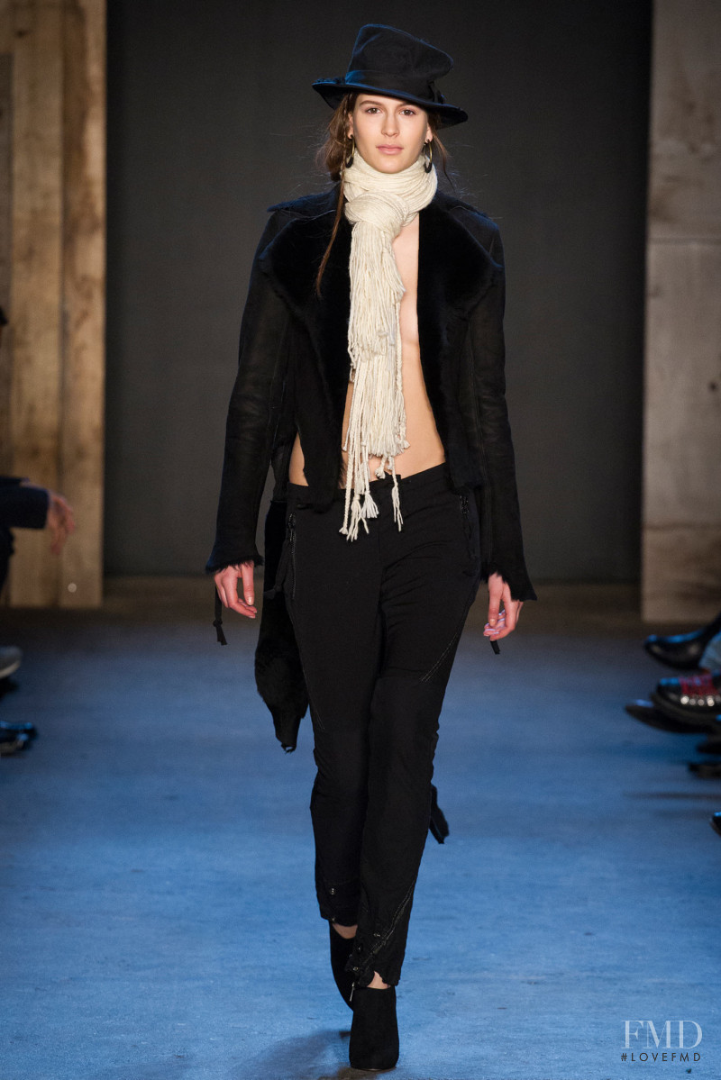 Jeanne Cadieu featured in  the Greg Lauren fashion show for Autumn/Winter 2015