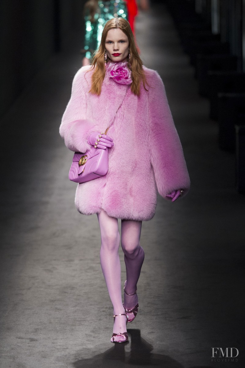 Polina Oganicheva featured in  the Gucci fashion show for Autumn/Winter 2016