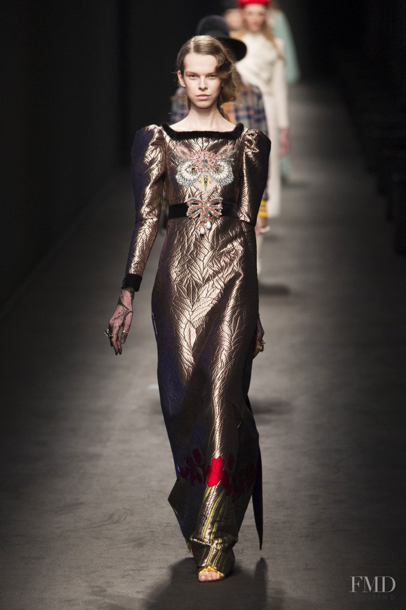 Giedre Sekstelyte featured in  the Gucci fashion show for Autumn/Winter 2016