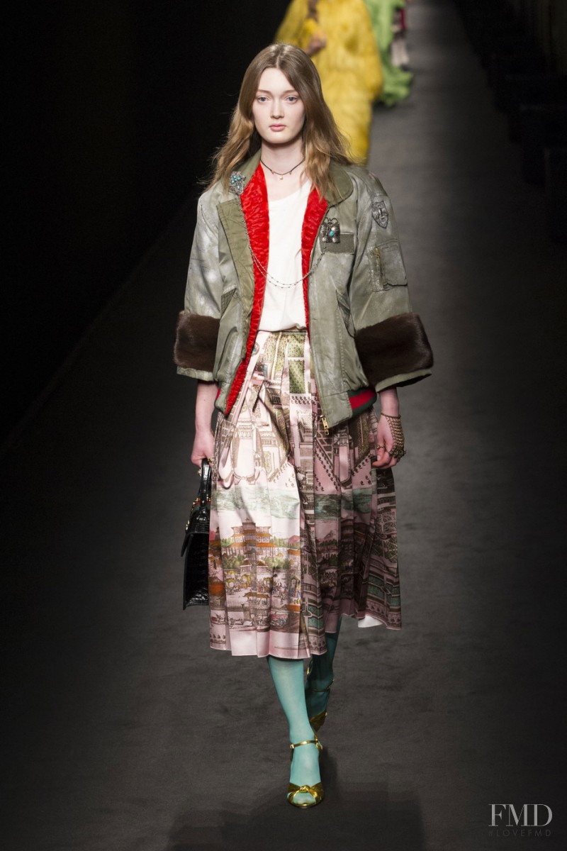 Sophia Linnewedel featured in  the Gucci fashion show for Autumn/Winter 2016