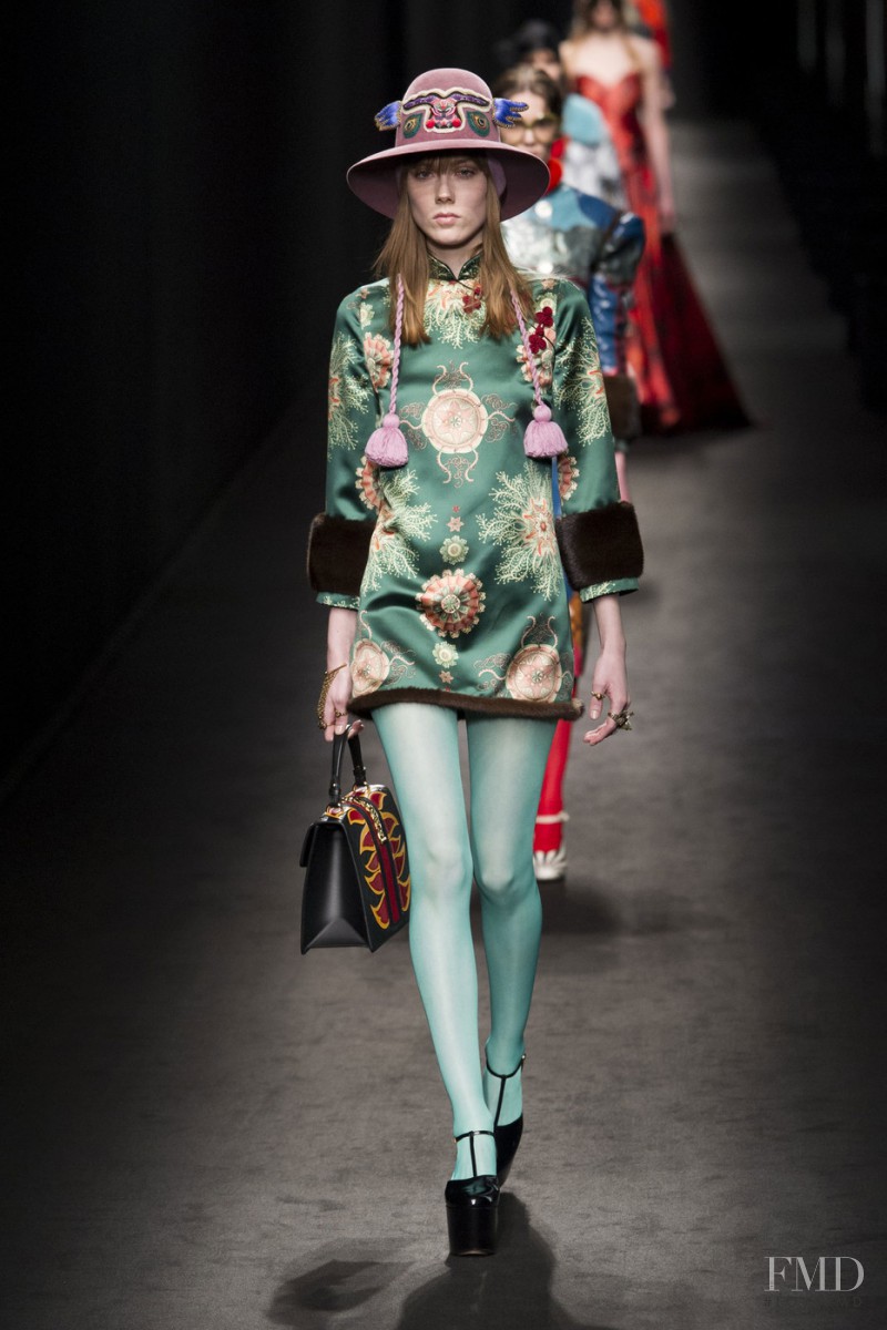 Kiki Willems featured in  the Gucci fashion show for Autumn/Winter 2016