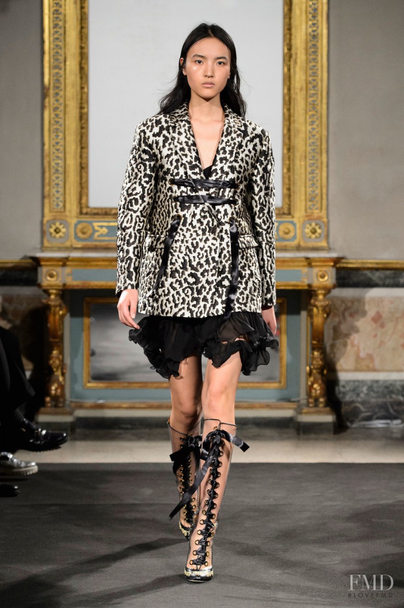 Luping Wang featured in  the Francesco Scognamiglio fashion show for Autumn/Winter 2016